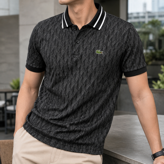 Aurelio Poloshirt – geometrischer Jacquard & eleganter Komfort