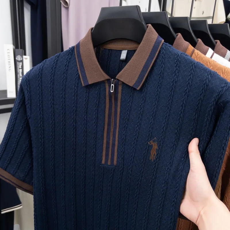 Atlas Poloshirt – Jacquard-Strick im eleganten Golf-Look