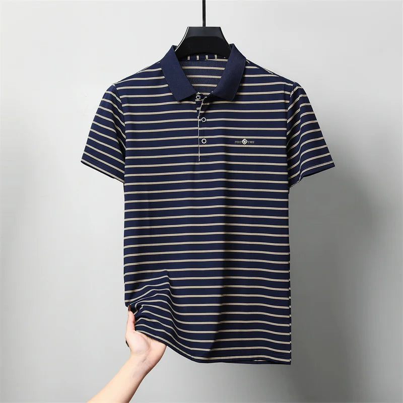 Luzern Poloshirt – Premium-Seidenbaumwolle & Streifen