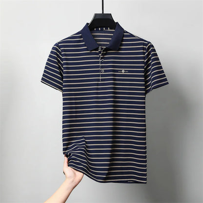 Luzern Poloshirt – Premium-Seidenbaumwolle & Streifen
