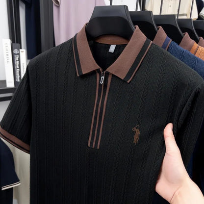 Atlas Poloshirt – Jacquard-Strick im eleganten Golf-Look