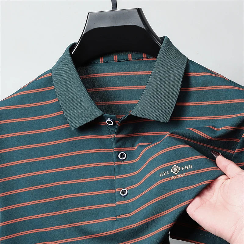 Luzern Poloshirt – Premium-Seidenbaumwolle & Streifen