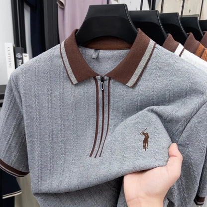 Atlas Poloshirt – Jacquard-Strick im eleganten Golf-Look