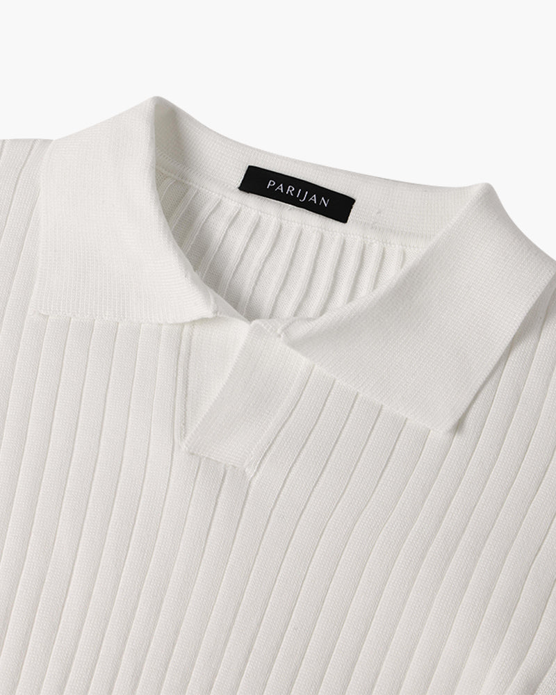 Suwon Langarm-Poloshirt – V-Ausschnitt & weicher Komfort