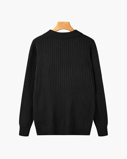 Seojin Langarm-Poloshirt – gerippte Struktur & eleganter Komfort