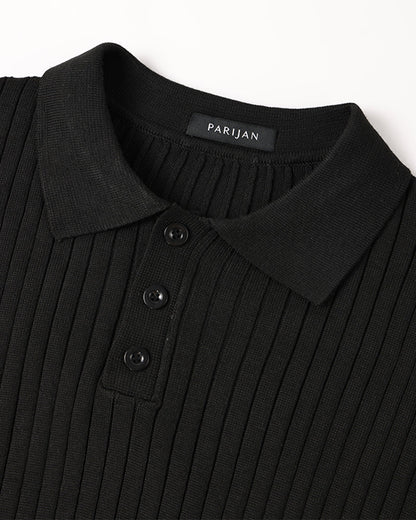 Seojin Langarm-Poloshirt – gerippte Struktur & eleganter Komfort