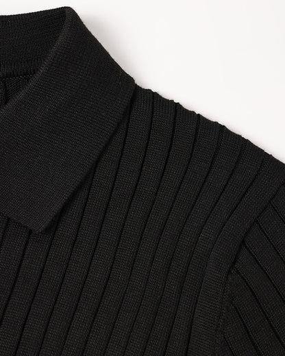 Seojin Langarm-Poloshirt – gerippte Struktur & eleganter Komfort