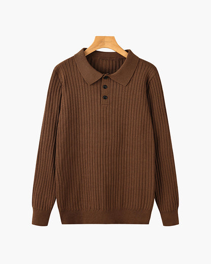 Seojin Langarm-Poloshirt – gerippte Struktur & eleganter Komfort