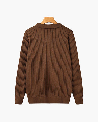 Seojin Langarm-Poloshirt – gerippte Struktur & eleganter Komfort