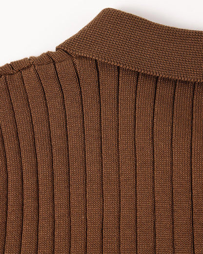 Seojin Langarm-Poloshirt – gerippte Struktur & eleganter Komfort