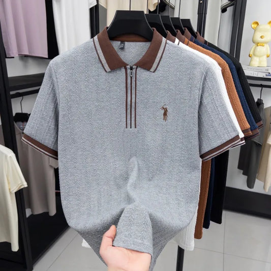 Atlas Poloshirt – Jacquard-Strick im eleganten Golf-Look