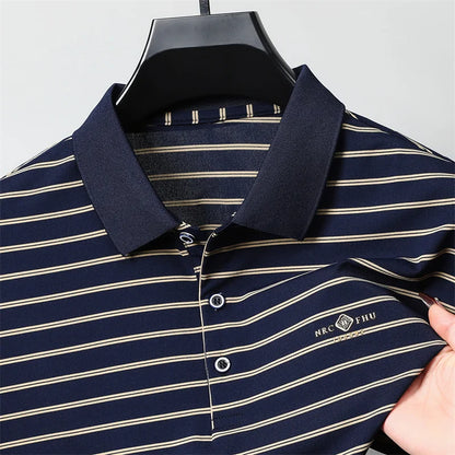 Luzern Poloshirt – Premium-Seidenbaumwolle & Streifen